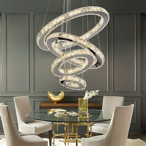 3 rings fancy 3 colors drop chandelier/ white , warm white and blue lightings.